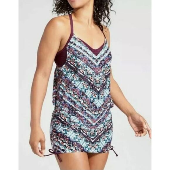 ATHLETA Marrakesh Side Scrunch Tankini Swim Top Size 32 B/C - Picture 1 of 14